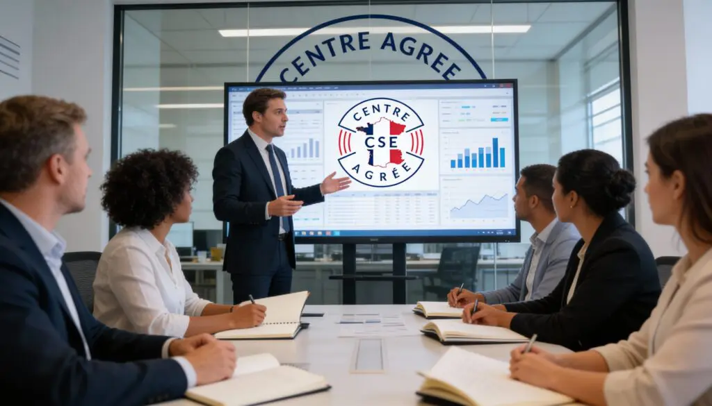 Présentation sur écran d'un centre agréé CSE pour formation CSE à Nantes