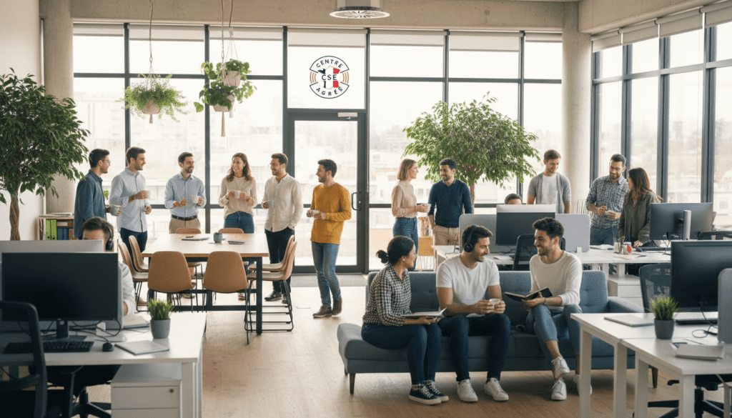 Centre CSE agréé à Nantes : formation et réunion d'équipe dans un bureau moderne