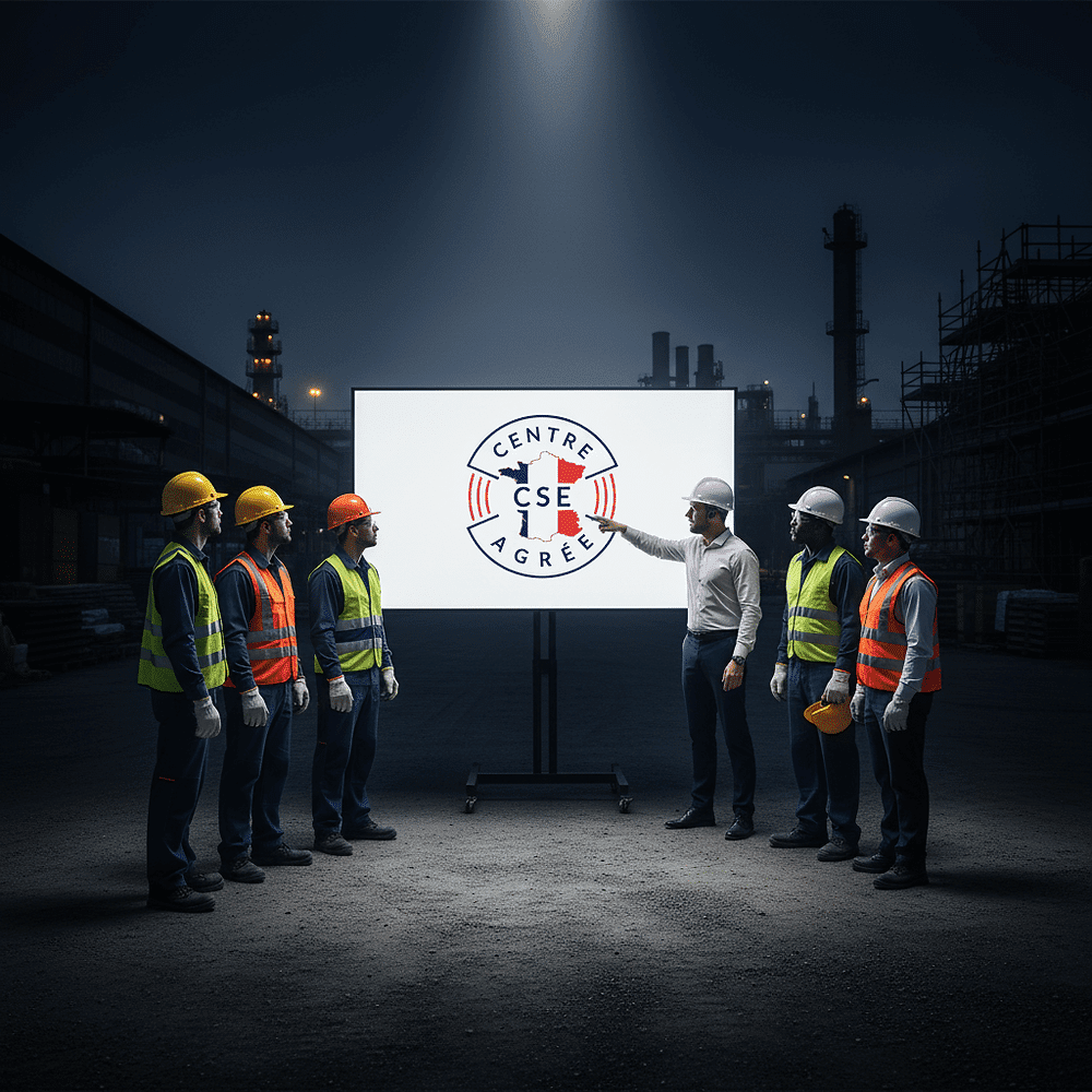 Formation CSE Seveso : présentation d'un logo sur un écran.
