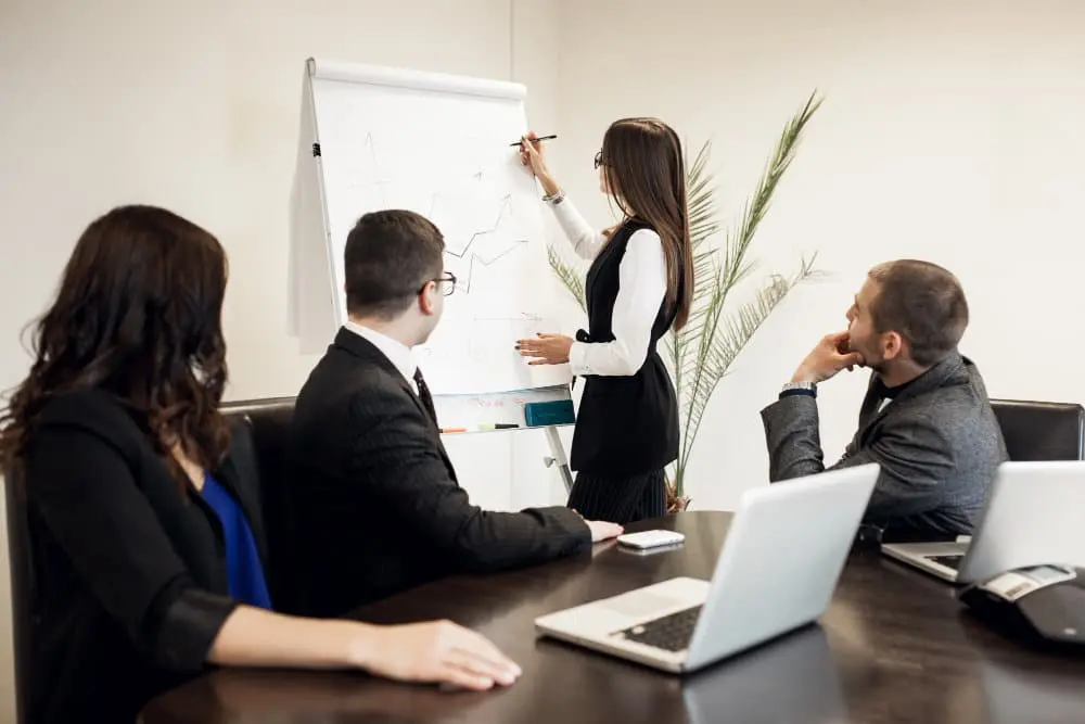 Formation CSE Bordeaux : équipe en réunion devant tableau blanc