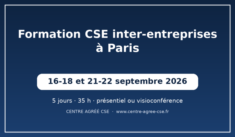 Formation CSE inter-entreprises à Paris — session de septembre 2026