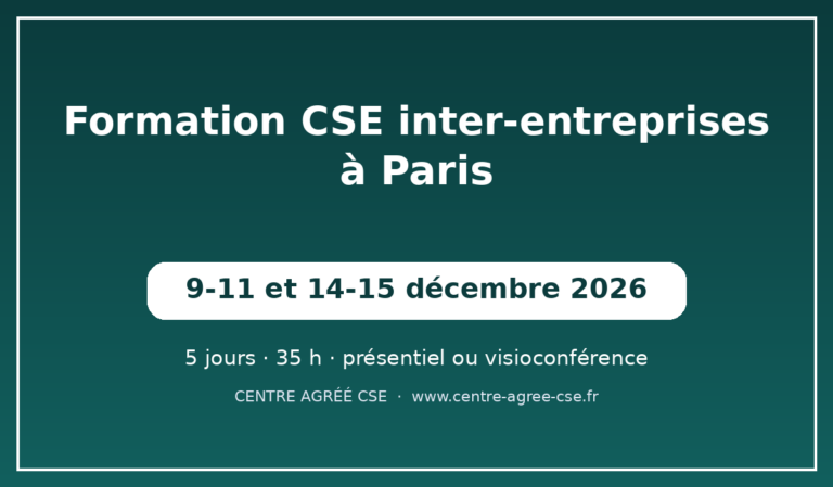 Formation CSE inter-entreprises à Paris — session de décembre 2026