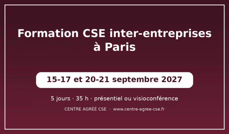 Formation CSE inter-entreprises à Paris — session de septembre 2027